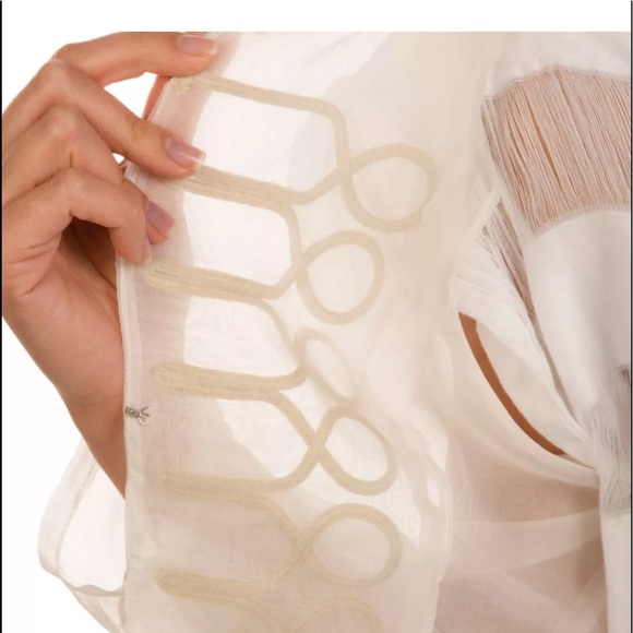 FINAL PRICE Silk Organza Blazer Jacket gold accent - Picture 6 of 11